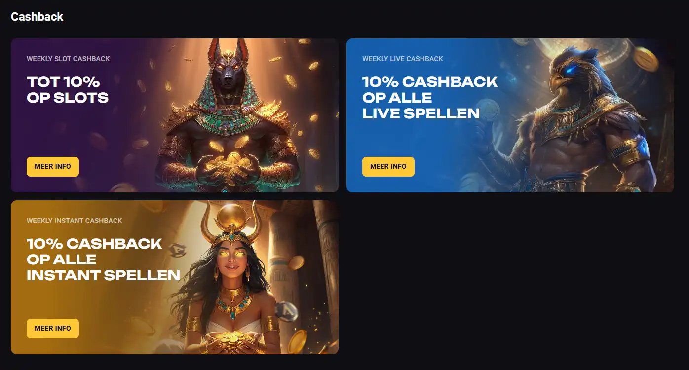 Amonbet-promotieoverzicht met reloadbonussen, cashback en aanvullende aanbiedingen